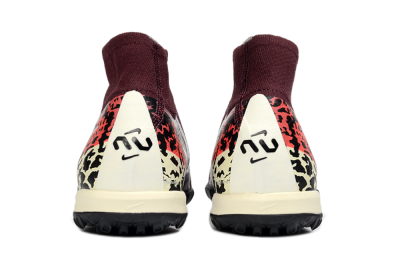 Unisex Nike Air Zoom Mercurial Superfly 10 Elite TF Artificial Turf High-Tops Football Shoes - Red/Berry Red/Black Leopard
