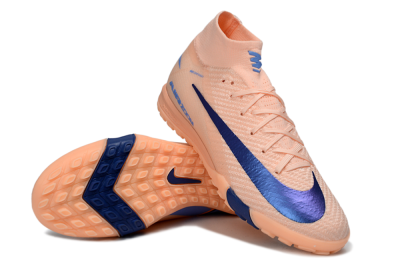 Unisex Nike Air Zoom Mercurial Superfly 10 Elite TF Artificial Turf High-Tops Football Shoes - Peach/Royal Blue/Soft Coral