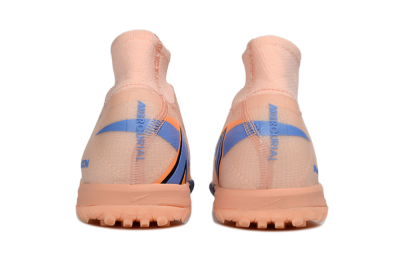 Unisex Nike Air Zoom Mercurial Superfly 10 Elite TF Artificial Turf High-Tops Football Shoes - Peach/Royal Blue/Soft Coral