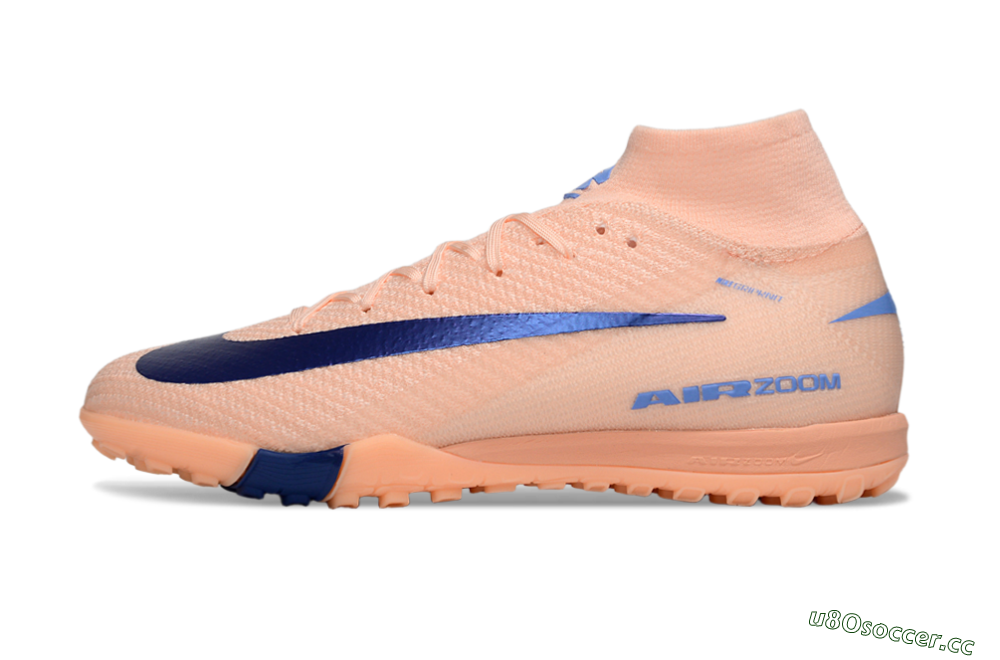 Unisex Nike Air Zoom Mercurial Superfly 10 Elite TF Artificial Turf High-Tops Football Shoes - Peach/Royal Blue/Soft Coral 0
