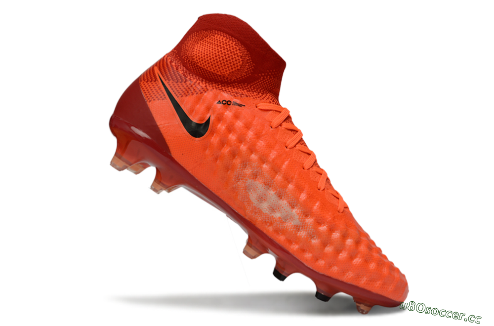Men's Nike Magista Obra FG Firm Ground High-Tops Football Boots - Orange/Vibrant Sunset/Crimson Blaze 5