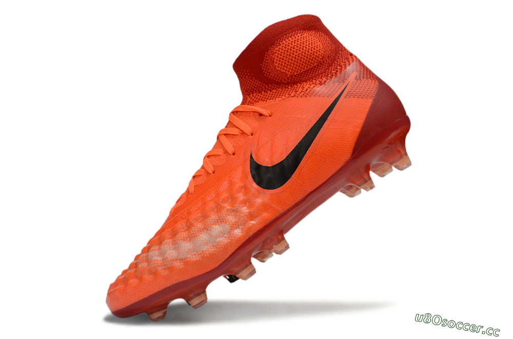 Men's Nike Magista Obra FG Firm Ground High-Tops Football Boots - Orange/Vibrant Sunset/Crimson Blaze 6