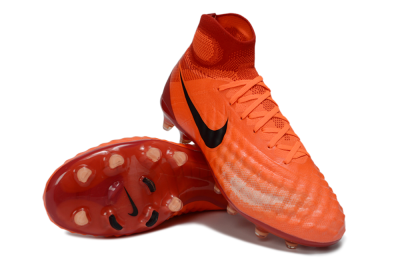 Men's Nike Magista Obra FG Firm Ground High-Tops Football Boots - Orange/Vibrant Sunset/Crimson Blaze