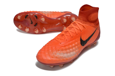 Men's Nike Magista Obra FG Firm Ground High-Tops Football Boots - Orange/Vibrant Sunset/Crimson Blaze