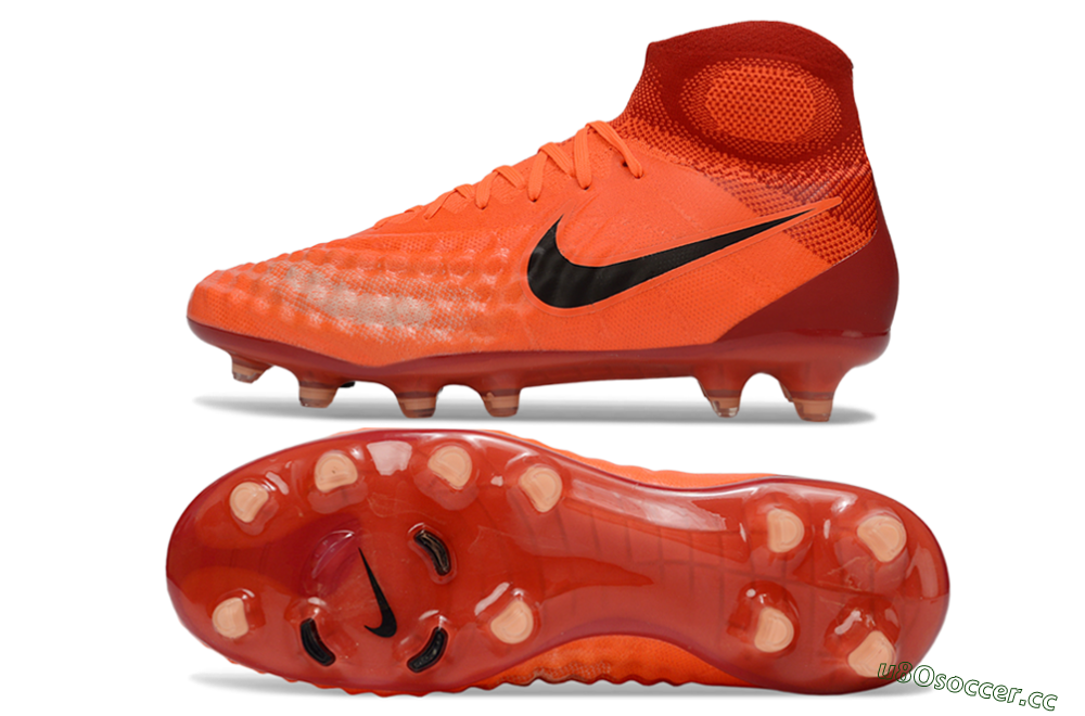 Men's Nike Magista Obra FG Firm Ground High-Tops Football Boots - Orange/Vibrant Sunset/Crimson Blaze 1