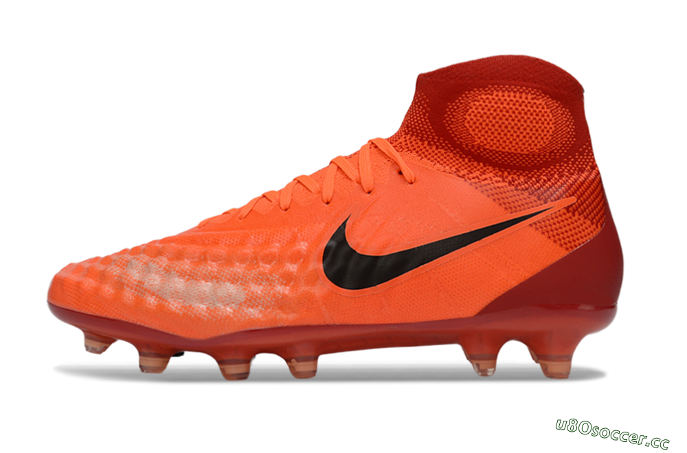 Men's Nike Magista Obra FG Firm Ground High-Tops Football Boots - Orange/Vibrant Sunset/Crimson Blaze 0