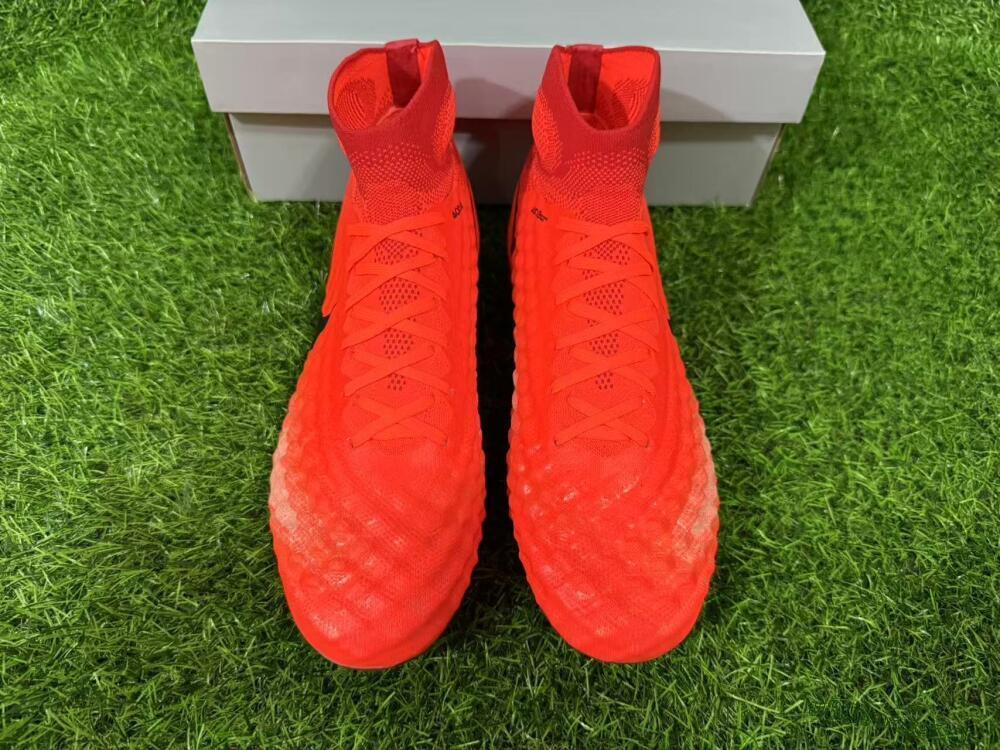 Men's Nike Magista Obra FG Firm Ground High-Tops Football Boots - Orange/Vibrant Sunset/Crimson Blaze