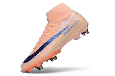 Men's Nike Air Zoom Mercurial Superfly 10 Elite SG Soft Ground High-Tops Football Boots - Peach/Coral Blast/Deep Blue