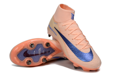 Men's Nike Air Zoom Mercurial Superfly 10 Elite SG Soft Ground High-Tops Football Boots - Peach/Coral Blast/Deep Blue