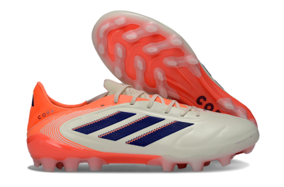 Men's Adidas Copa Pure 3 AG Artificial Grass Low-Tops Football Boots - Cream/Coral Orange/Navy Blue