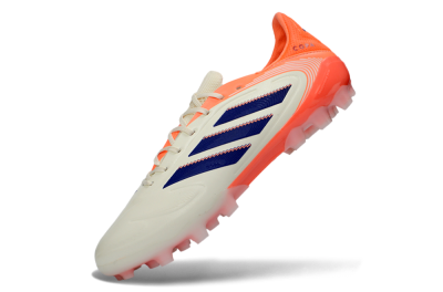 Men's Adidas Copa Pure 3 AG Artificial Grass Low-Tops Football Boots - Cream/Coral Orange/Navy Blue