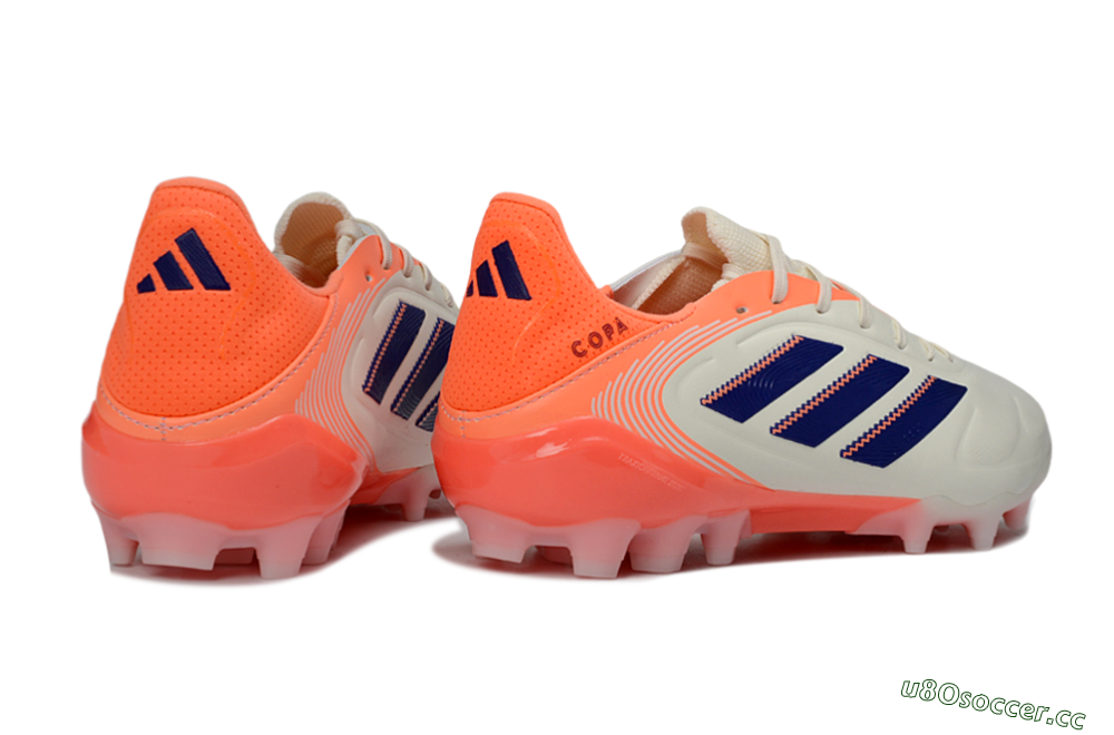 Men's Adidas Copa Pure 3 AG Artificial Grass Low-Tops Football Boots - Cream/Coral Orange/Navy Blue 6