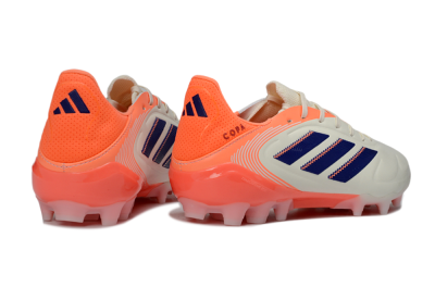 Men's Adidas Copa Pure 3 AG Artificial Grass Low-Tops Football Boots - Cream/Coral Orange/Navy Blue