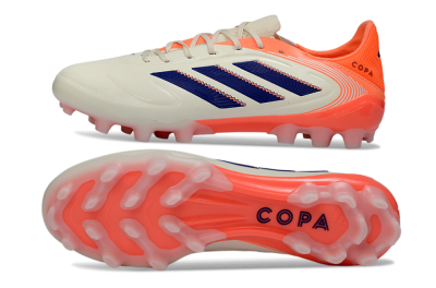 Men's Adidas Copa Pure 3 AG Artificial Grass Low-Tops Football Boots - Cream/Coral Orange/Navy Blue