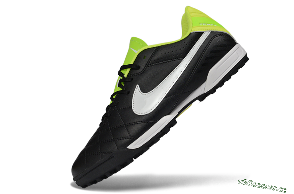 Men's Nike Tiempo Legend Ligera 5 TF Artificial Turf Low-Tops Football Shoes - Black/Lime Green/White 5