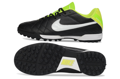 Men's Nike Tiempo Legend Ligera 5 TF Artificial Turf Low-Tops Football Shoes - Black/Lime Green/White