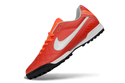 Men's Nike Tiempo Legend Ligera 5 TF Artificial Turf Low-Tops Football Shoes - Red/Fiery Sunset/Classic Charcoal