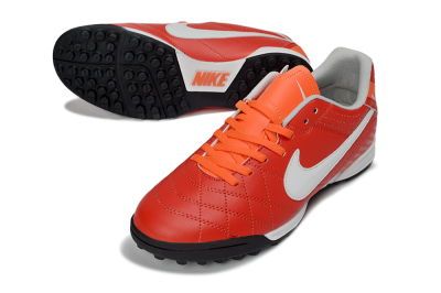 Men's Nike Tiempo Legend Ligera 5 TF Artificial Turf Low-Tops Football Shoes - Red/Fiery Sunset/Classic Charcoal