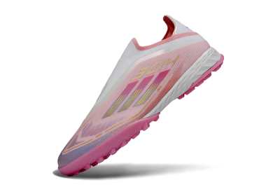 Men's Adidas F50 Pro Laceless TF Artificial Turf Low-Tops Football Shoes - Pink/Blush Pink/Soft Coral