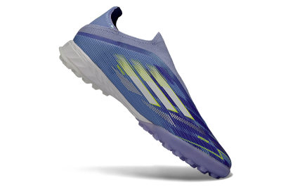 Men's Adidas F50 Pro Laceless TF Artificial Turf Low-Tops Football Shoes - Purple/Vibrant Lilac/Neon Yellow