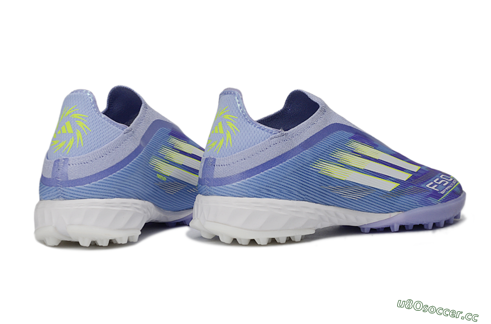 Men's Adidas F50 Pro Laceless TF Artificial Turf Low-Tops Football Shoes - Purple/Vibrant Lilac/Neon Yellow 6