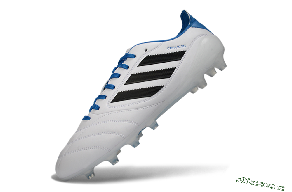 Men's Adidas Copa Icon 2 FG Firm Ground Low-Tops Football Boots - White/Electric Blue/Black 5