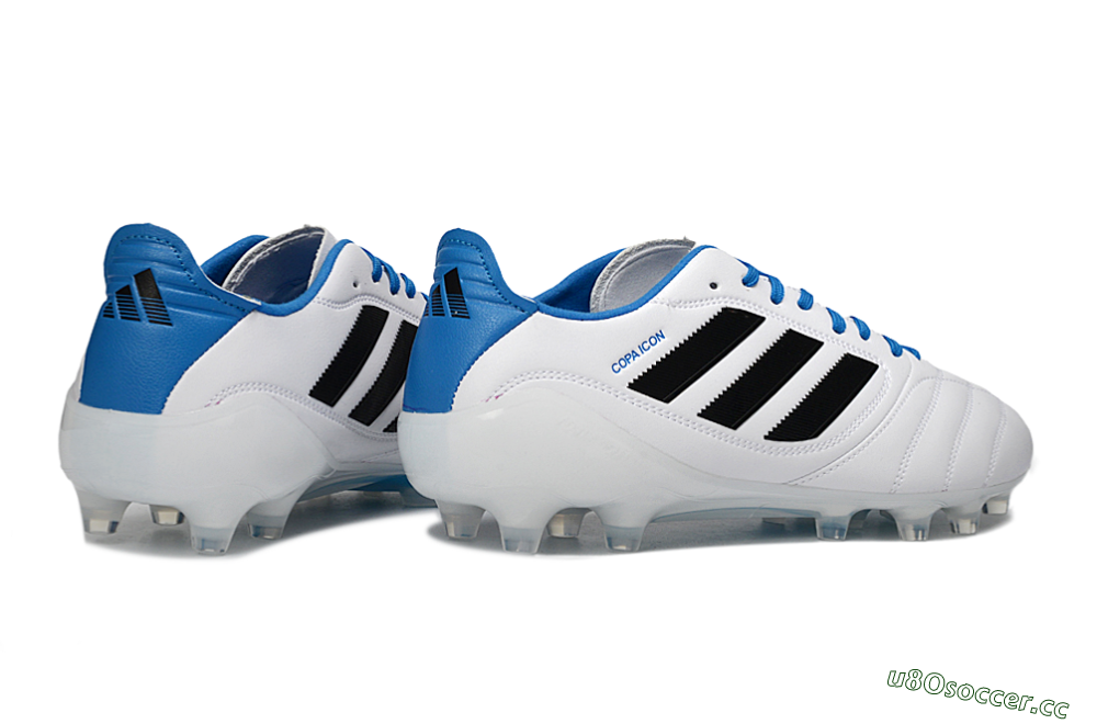 Men's Adidas Copa Icon 2 FG Firm Ground Low-Tops Football Boots - White/Electric Blue/Black 6
