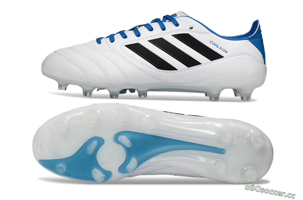 Men's Adidas Copa Icon 2 FG Firm Ground Low-Tops Football Boots - White/Electric Blue/Black 1