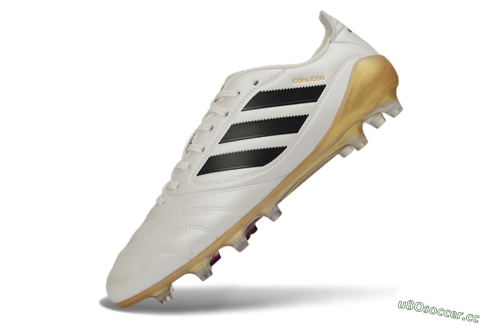 Men's Adidas Copa Icon 2 FG Firm Ground Low-Tops Football Boots - White/Black/Gold 5