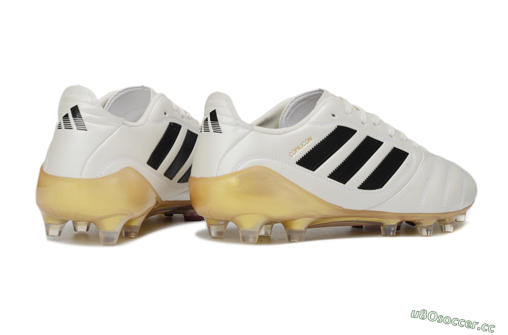 Men's Adidas Copa Icon 2 FG Firm Ground Low-Tops Football Boots - White/Black/Gold 6