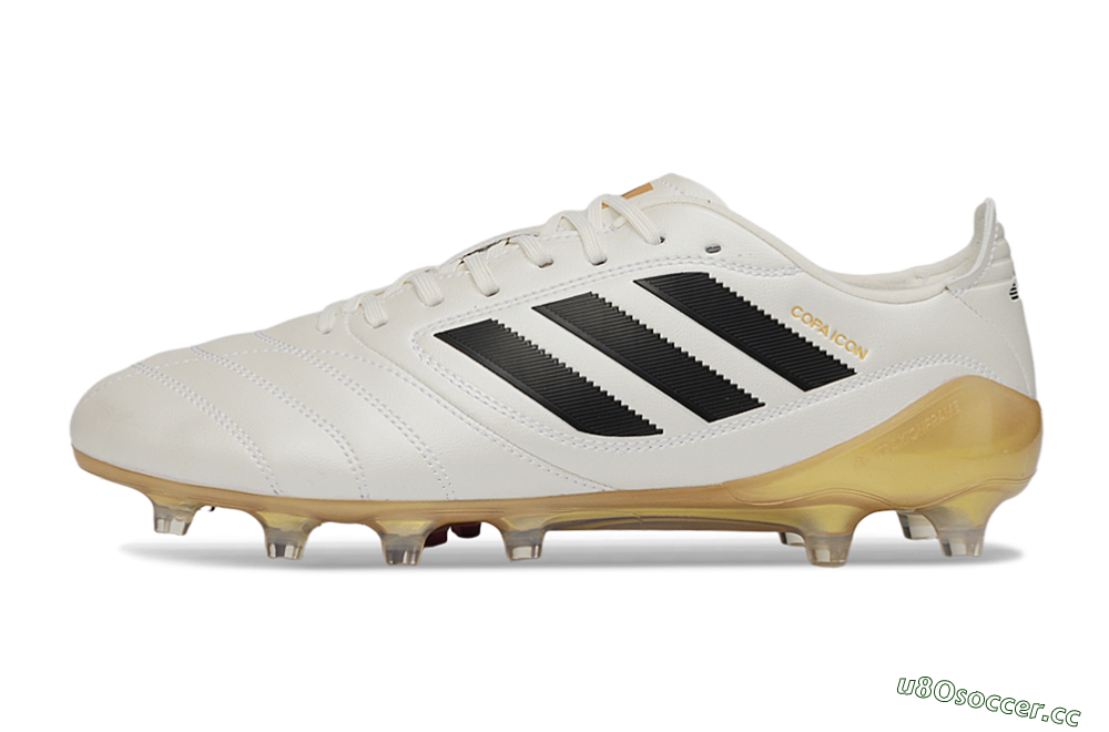 Men's Adidas Copa Icon 2 FG Firm Ground Low-Tops Football Boots - White/Black/Gold 0