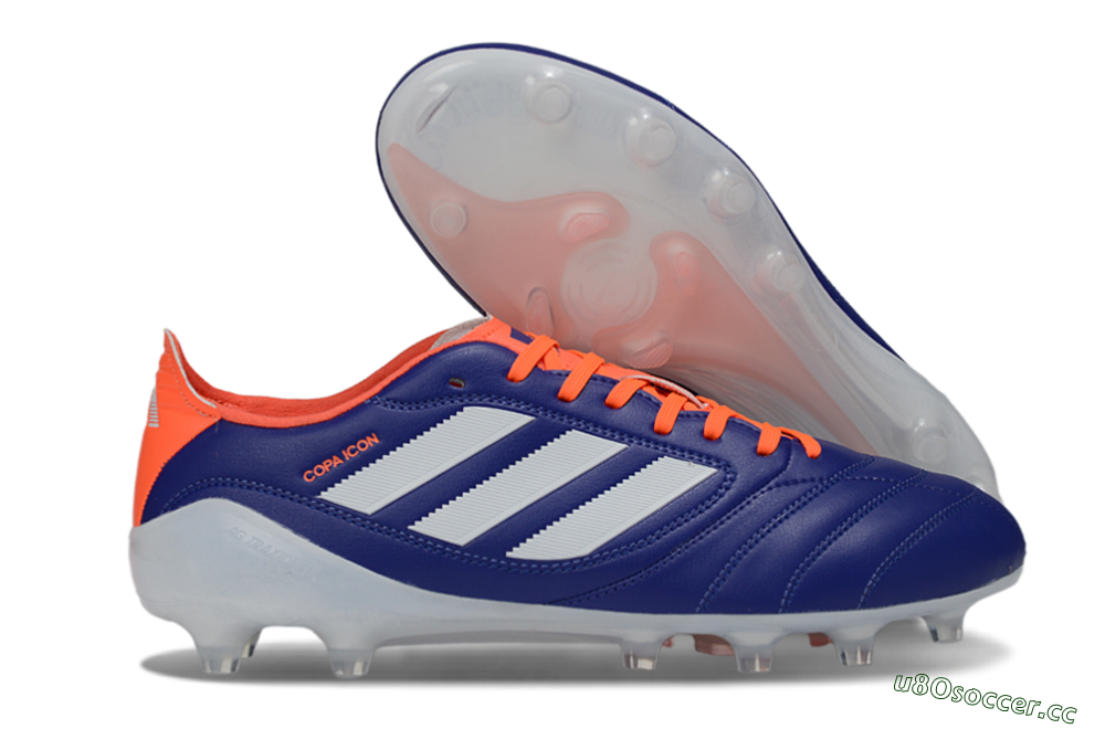 Men's Adidas Copa Icon 2 FG Firm Ground Low-Tops Football Boots - Blue/Vibrant Orange/Clean White 2