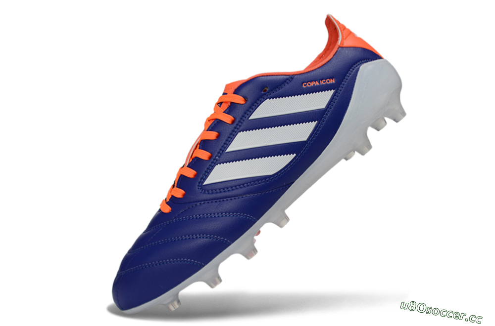 Men's Adidas Copa Icon 2 FG Firm Ground Low-Tops Football Boots - Blue/Vibrant Orange/Clean White 5