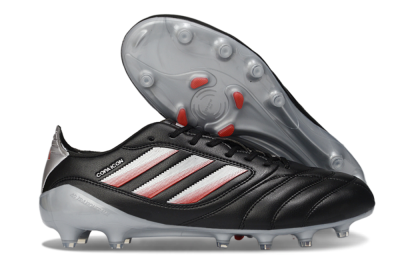 Men's Adidas Copa Icon 2 FG Firm Ground Low-Tops Football Boots - Black/Crimson Red/Metallic Silver