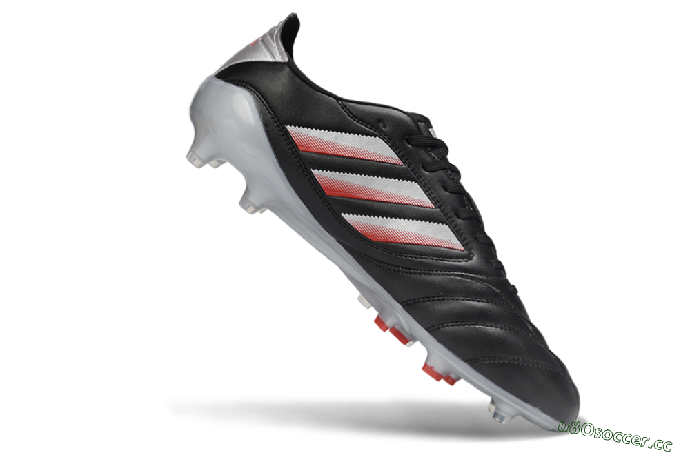 Men's Adidas Copa Icon 2 FG Firm Ground Low-Tops Football Boots - Black/Crimson Red/Metallic Silver 4