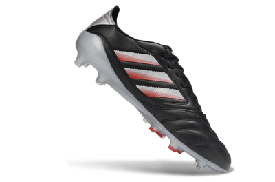Men's Adidas Copa Icon 2 FG Firm Ground Low-Tops Football Boots - Black/Crimson Red/Metallic Silver