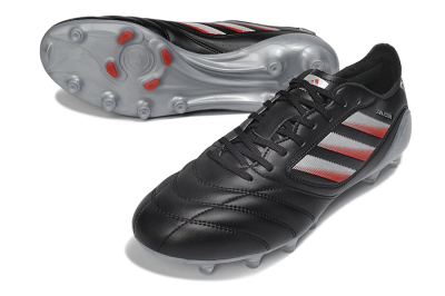 Men's Adidas Copa Icon 2 FG Firm Ground Low-Tops Football Boots - Black/Crimson Red/Metallic Silver
