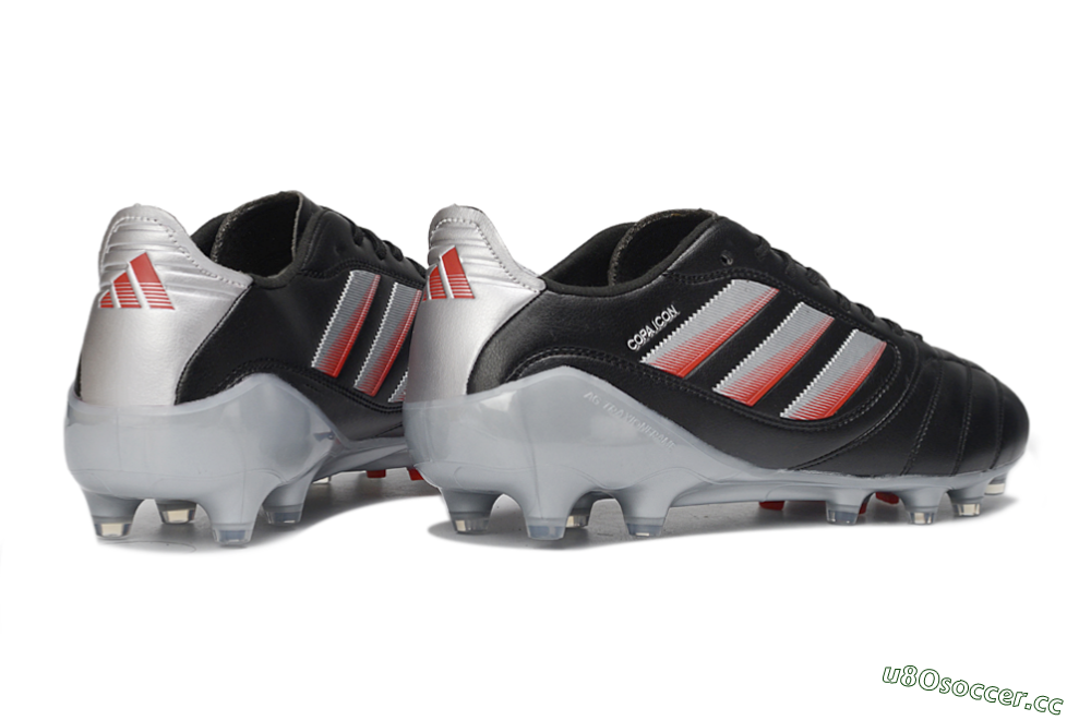 Men's Adidas Copa Icon 2 FG Firm Ground Low-Tops Football Boots - Black/Crimson Red/Metallic Silver 6