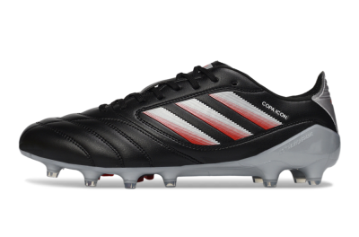 Men's Adidas Copa Icon 2 FG Firm Ground Low-Tops Football Boots - Black/Crimson Red/Metallic Silver