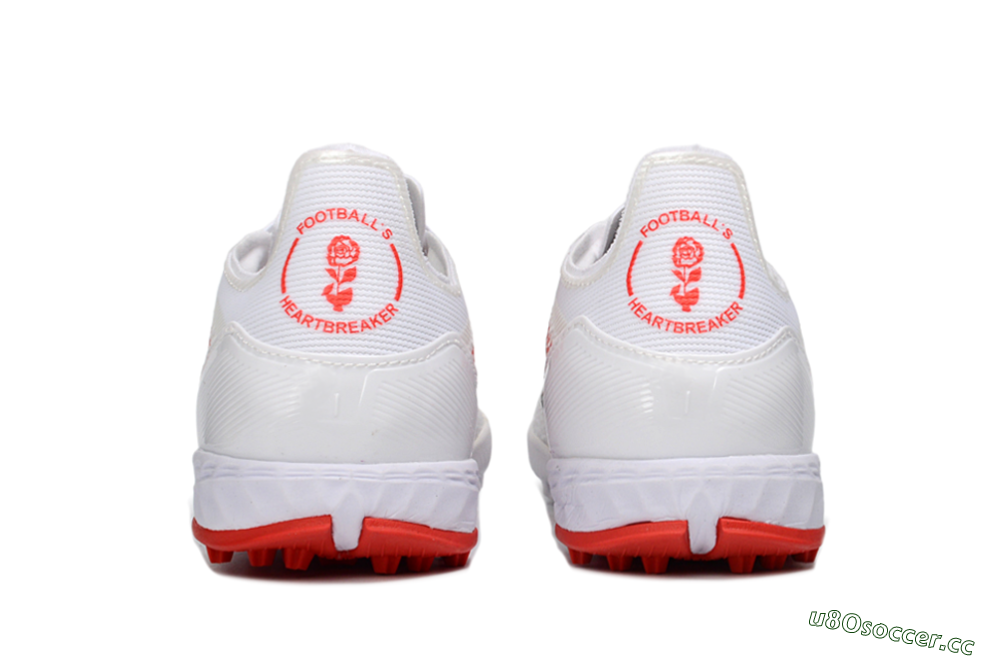 Unisex Adidas F50 Pro TF Artificial Turf Low-Tops Football Shoes - White/Crimson Red/Black 5