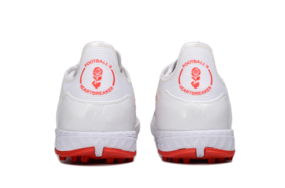 Unisex Adidas F50 Pro TF Artificial Turf Low-Tops Football Shoes - White/Crimson Red/Black