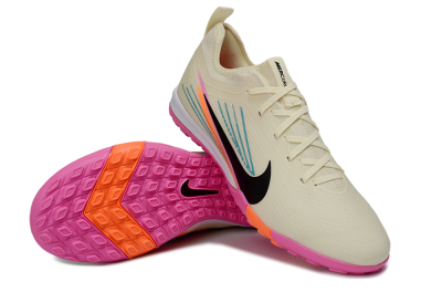 Unisex Nike Air Zoom Mercurial Vapor 16 Pro TF Artificial Turf Low-Tops Football Shoes - Beige/Neon Pink/Luminous Orange