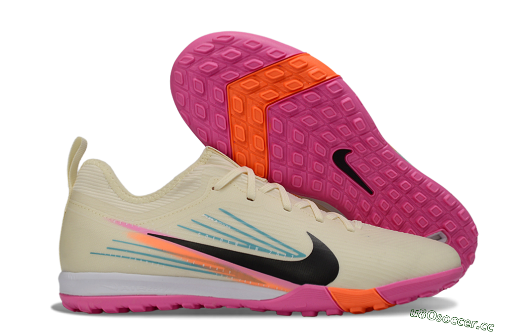 Unisex Nike Air Zoom Mercurial Vapor 16 Pro TF Artificial Turf Low-Tops Football Shoes - Beige/Neon Pink/Luminous Orange 2