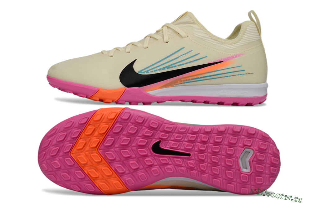 Unisex Nike Air Zoom Mercurial Vapor 16 Pro TF Artificial Turf Low-Tops Football Shoes - Beige/Neon Pink/Luminous Orange 1