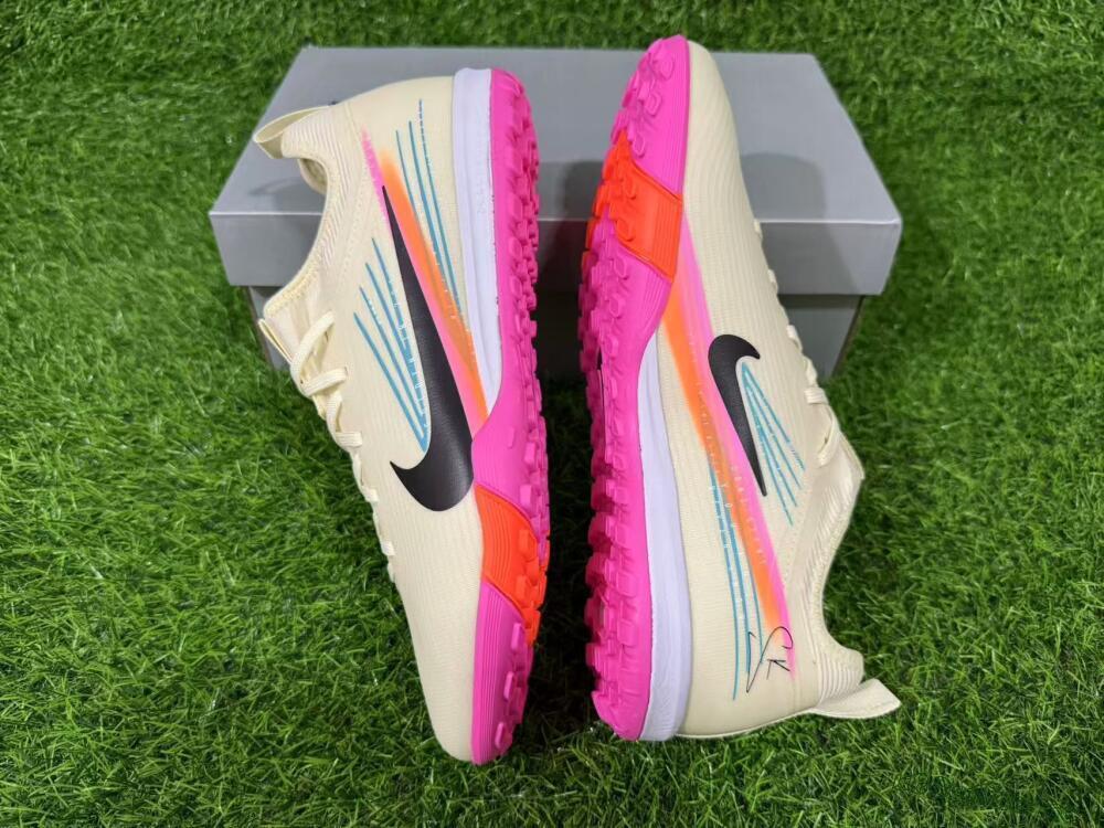 Unisex Nike Air Zoom Mercurial Vapor 16 Pro TF Artificial Turf Low-Tops Football Shoes - Beige/Neon Pink/Luminous Orange