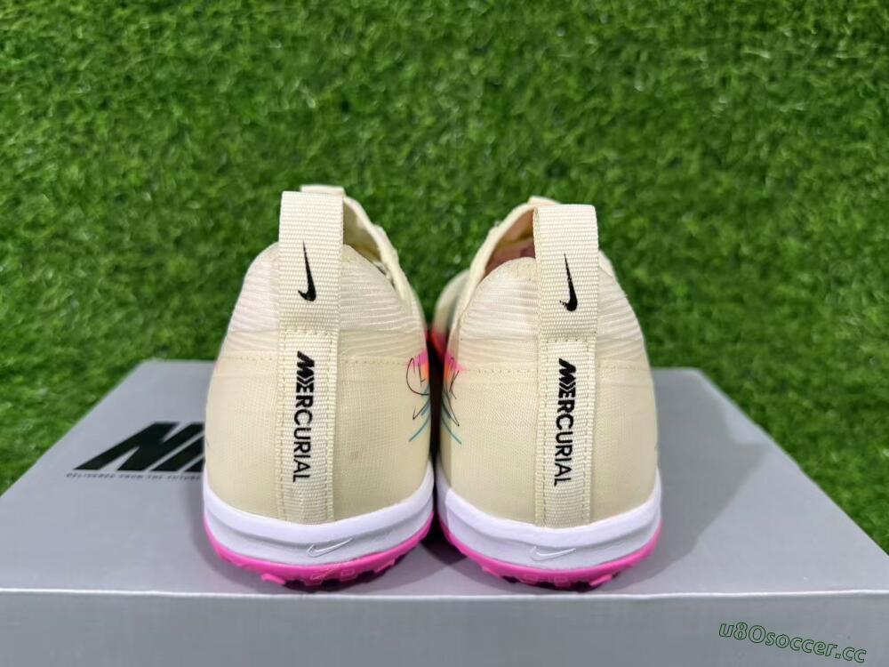 Unisex Nike Air Zoom Mercurial Vapor 16 Pro TF Artificial Turf Low-Tops Football Shoes - Beige/Neon Pink/Luminous Orange