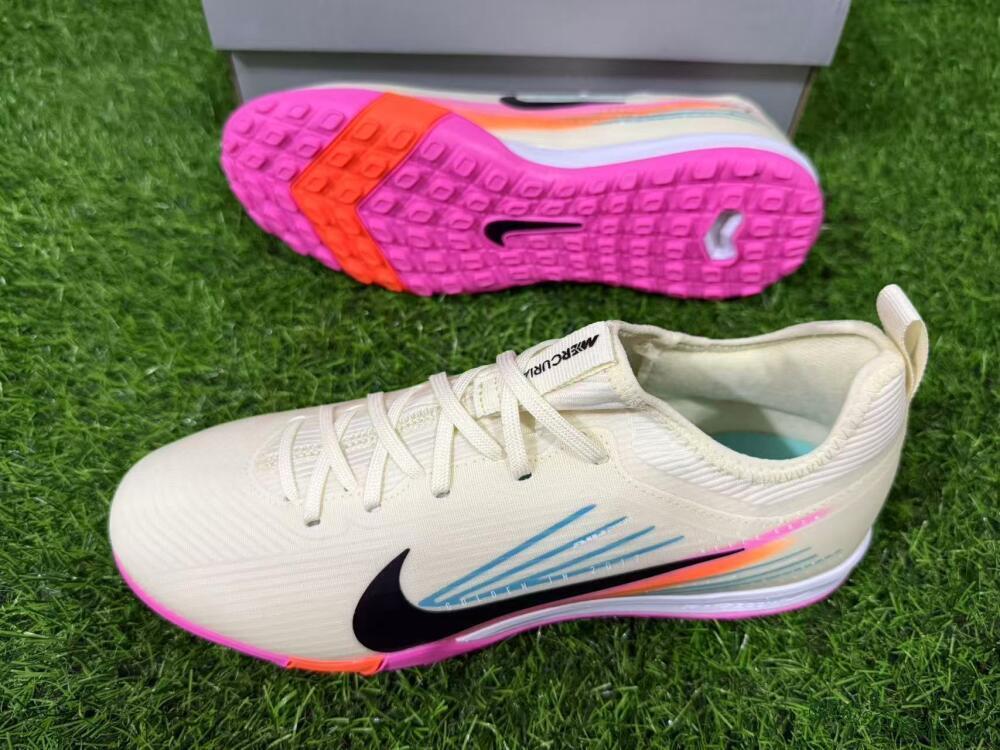 Unisex Nike Air Zoom Mercurial Vapor 16 Pro TF Artificial Turf Low-Tops Football Shoes - Beige/Neon Pink/Luminous Orange