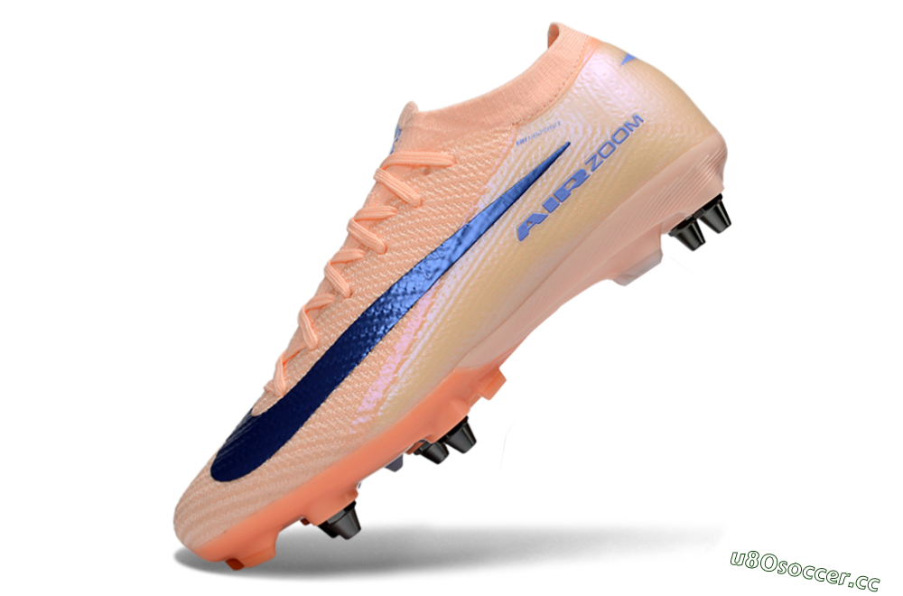 Men's Nike Air Zoom Mercurial Vapor 16 Elite SG Soft Ground Low-Tops Football Boots - Peach/Royal Blue/Pastel Orange 5