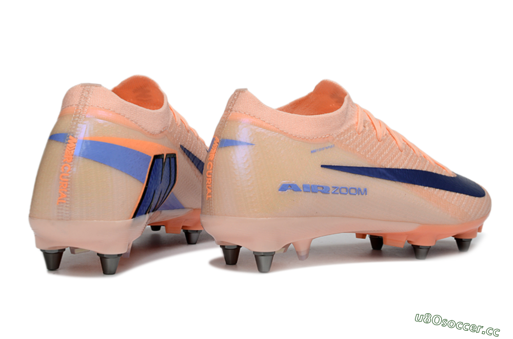 Men's Nike Air Zoom Mercurial Vapor 16 Elite SG Soft Ground Low-Tops Football Boots - Peach/Royal Blue/Pastel Orange 6