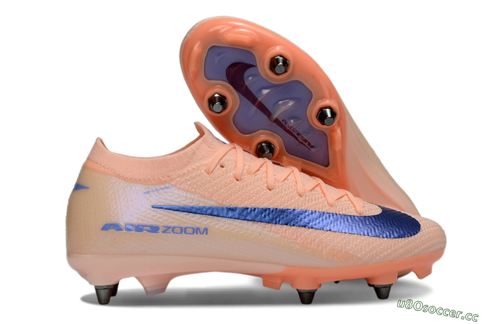 Men's Nike Air Zoom Mercurial Vapor 16 Elite SG Soft Ground Low-Tops Football Boots - Peach/Royal Blue/Pastel Orange 2